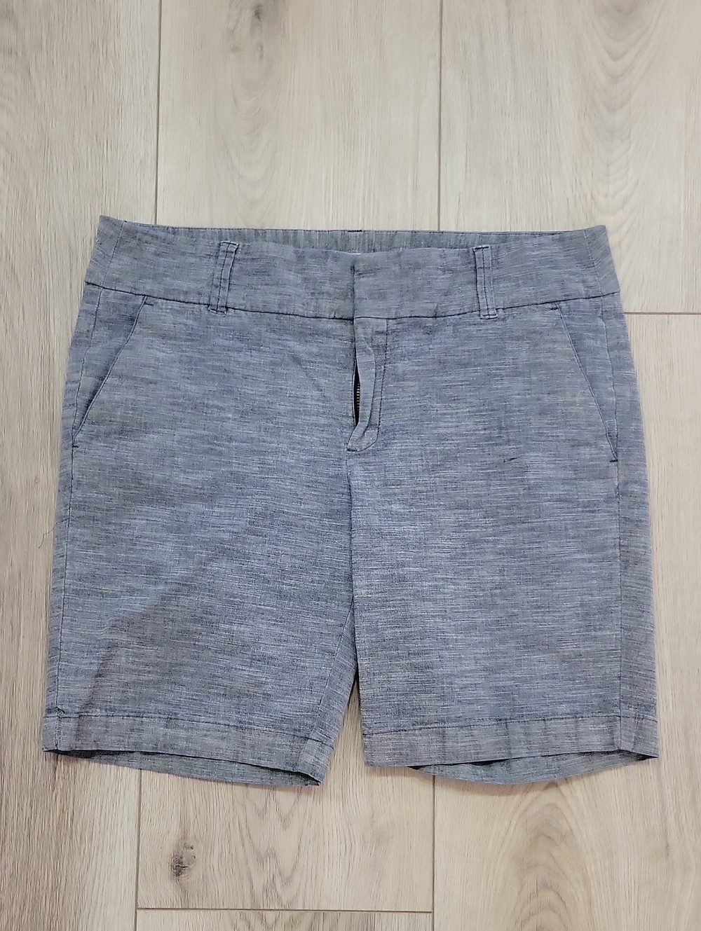 J. Crew Heathered Gray Chambray Bermuda Shorts